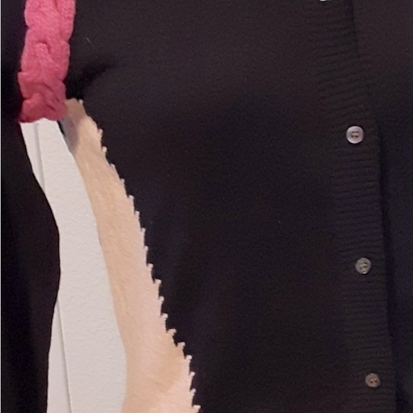 SI.IAE Wool knit blend tricolored 3/4 sleeve cardigan size medium - Picture 2 of 6